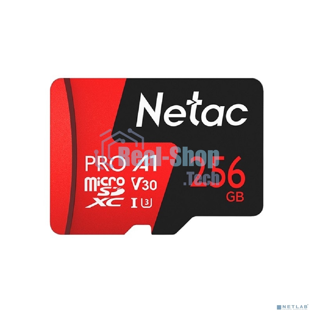 Флеш Карта MicroSD card Netac P500 Extreme Pro 256Gb, retail version w/SD adapter