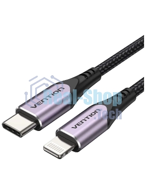 Кабель Vention USB 2.0 CM/Lightning 8M для iPad/iPhone - 1м. Фиолетовый