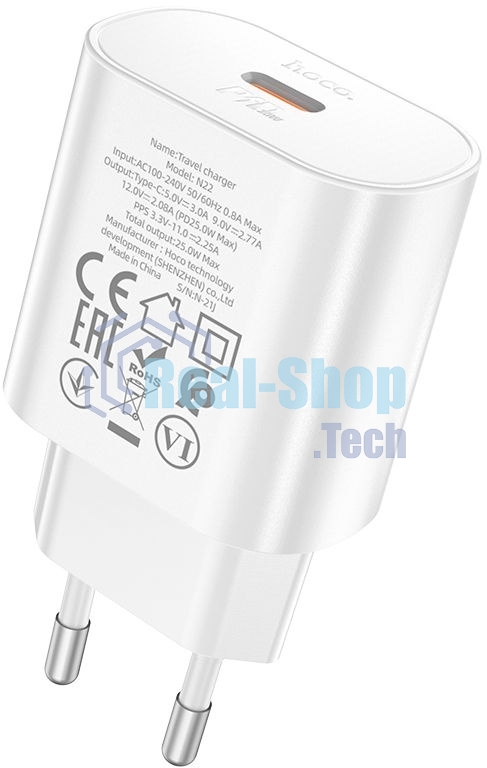 Сетевое зарядное устройство Hoco N22 25W (PD+QC+AFC) USB Type-C универсальное белый