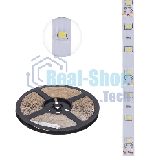 Лента светодиодная 12В, SMD2835, 4,8Вт/м, 60 LED/м, 6500К, 8мм, 20м, для БП с клеммами, IP20 LAMPER