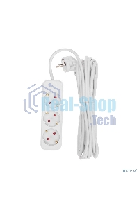 Удлинитель Rexant STANDARD 3 гнезда, 5 м, 3х1,0 мм², с/з, белый