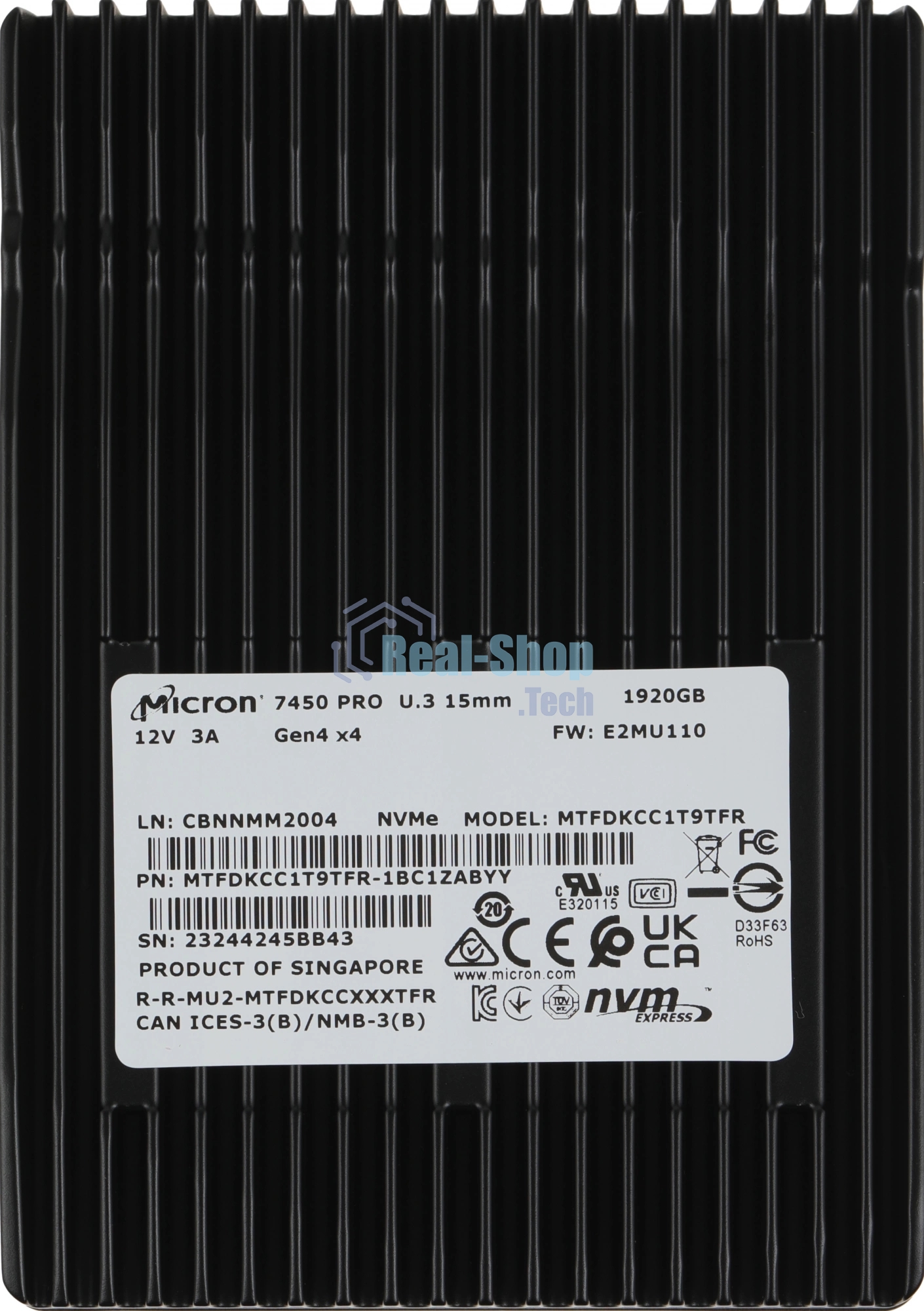 Накопитель SSD Micron 7450 Pro, 1.92Tb, 2.5
