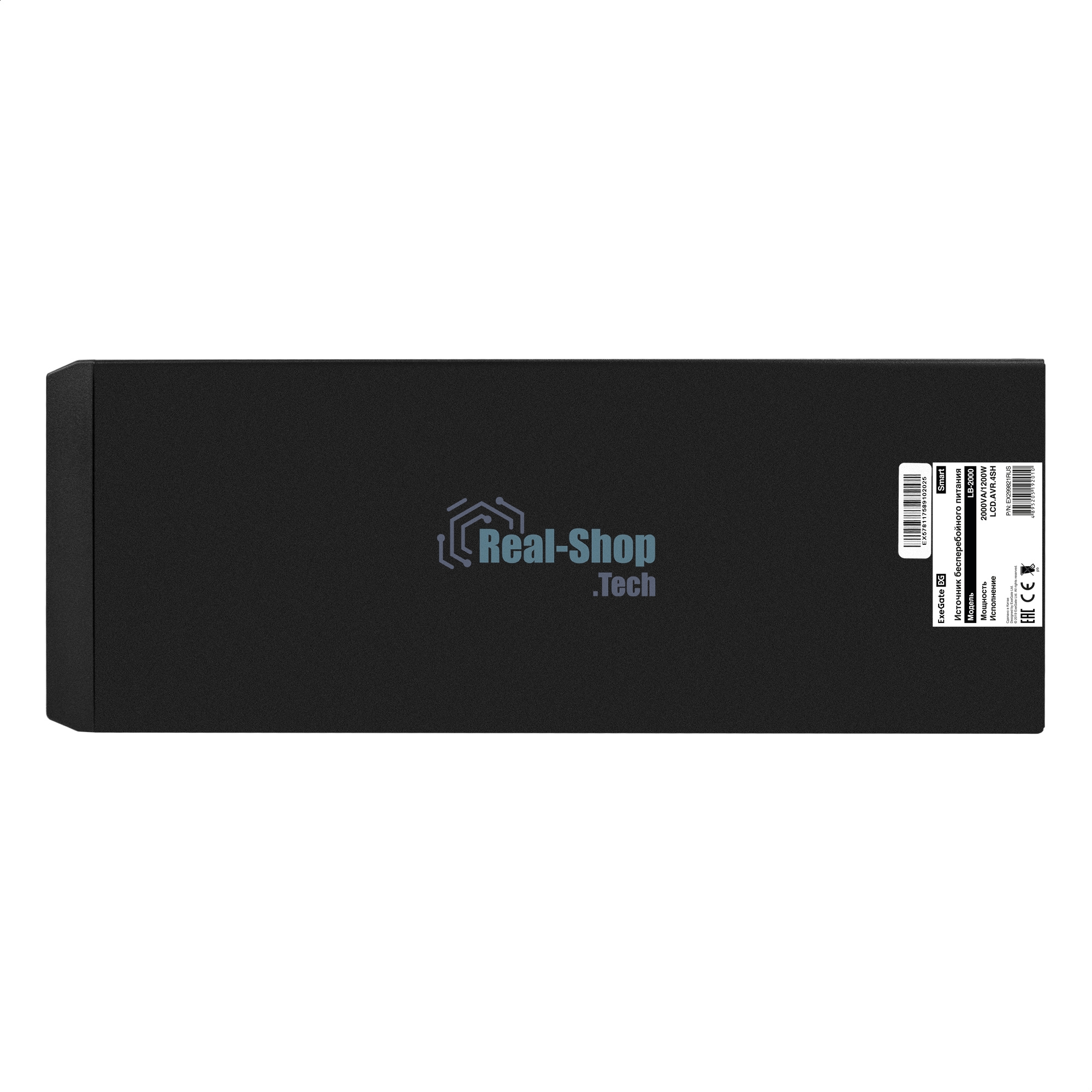 Источник бесперебойного питания ExeGate Smart LB-2000.LCD.AVR.4SH (2000VA/1200W, цветной LCD, AVR, 4*Schuko, батарея 12V 9Ah - 2 шт., металлический корпус, Black)