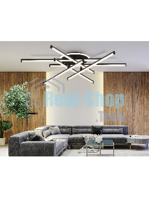 Потолочный светодиодный светильник Ambrella light FL6252 BK черный 97W 3000K-6400K 805*760*170 (ПДУ ИК)