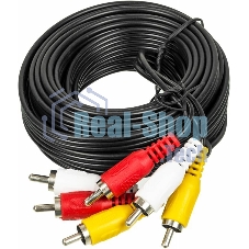 Кабель аудио-видео Ningbo 3хRCA (m)/3хRCA (m) 5м. черный