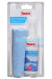 Чистящий набор (салфетки + гель) Buro BU-S/MF (салфетка и спрей) для экранов и оптики блистер 100мл