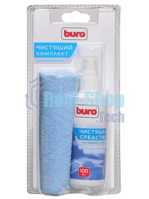Чистящий набор (салфетки + гель) Buro BU-S/MF (салфетка и спрей) для экранов и оптики блистер 100 мл