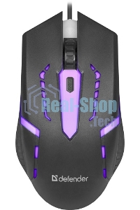 Мышь проводная Defender Hit MB-601 черный, 1200 dpi, USB, кнопки - 4