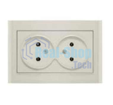 Розетка 2-м СП Бриллиант 16А IP20 без заземл. сл. кость Universal 7948738