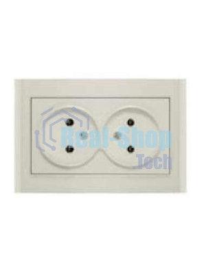 Розетка 2-м СП Бриллиант 16А IP20 без заземл. сл. кость Universal 7948738