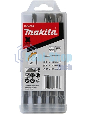 Набор буров Makita B-54704 по бетону/камню (5пред.) для перфораторов