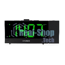 Радиобудильник Hyundai H-RCL243 черный LCD проек.изоб. подсв:зеленая часы:цифровые FM