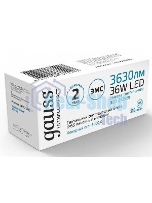 Светильник LED Gauss ДСП 36Вт 6500К IP65 линейный мат. (аналог ЛСП 2х36Вт)