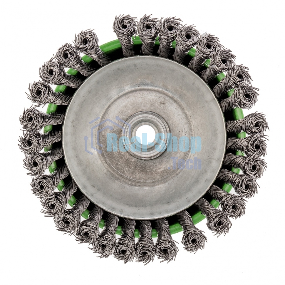 Щетка для УШМ Сибртех 150 мм, М14, Чашка, крученая проволока 0,5 мм