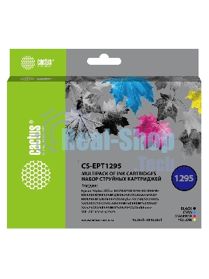 Картридж струйный Cactus CS-EPT1295 черный/голубой/желтый/пурпурный (45 мл) для Epson Stylus Office B42/BX305/BX305F/BX320/BX525/BX625/SX420/SX425/SX525/SX620