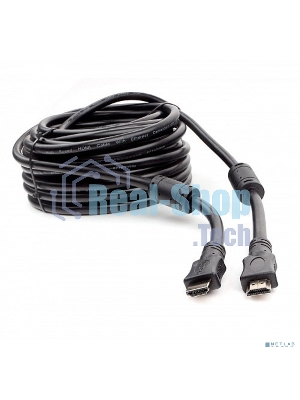 Кабель HDMI Cablexpert CCF2-HDMI4-15M, 19M/19M, v2.0, медь, позол.разъемы, экран, 2 фер.кольца, 15м, черный, пакет