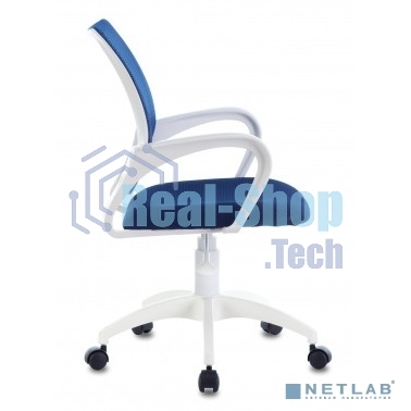 Кресло компьютерное Бюрократ CH-W695NLT TW-05N TW-10N темно-синий, сетка/ткань, крестовина пластик, пластик белый