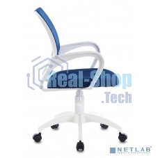 Кресло компьютерное Бюрократ CH-W695NLT TW-05N TW-10N темно-синий, сетка/ткань, крестовина пластик, пластик белый