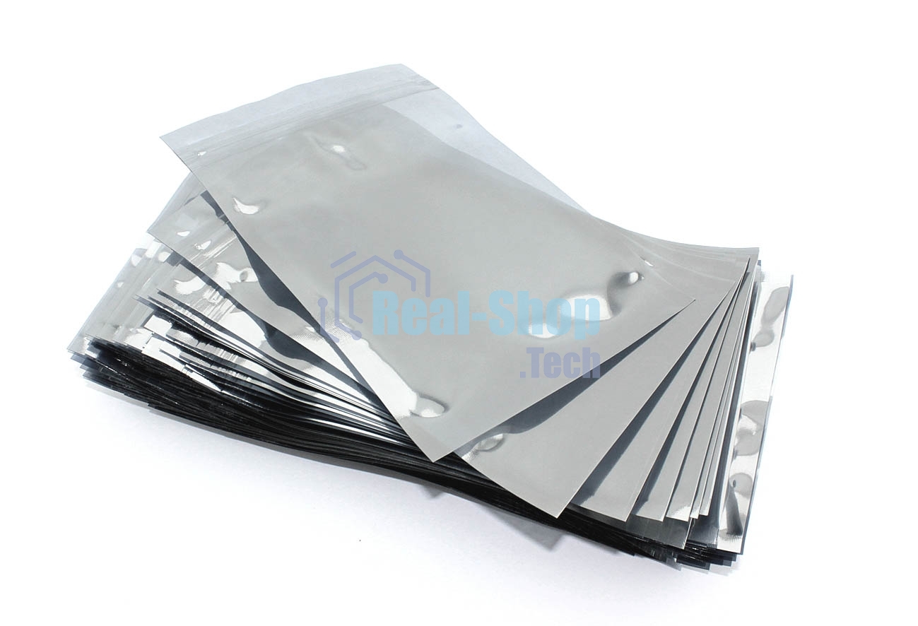 Упаковка 100 шт. антистатических пакетов с зип-локом 10x15см