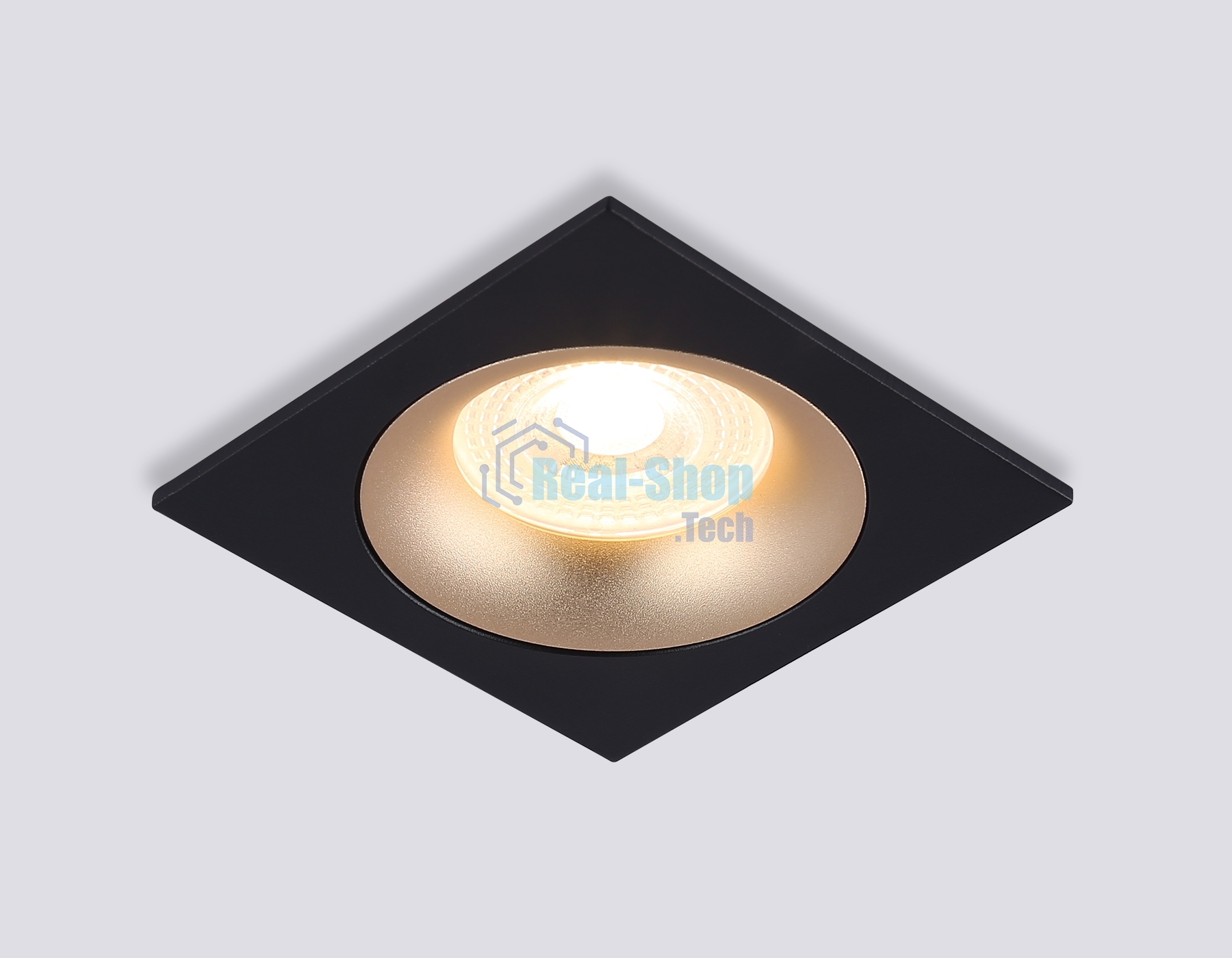 Светильник встраиваемый Ambrella light TN102730 BK/GD черный/золото GU5.3 92*92*23