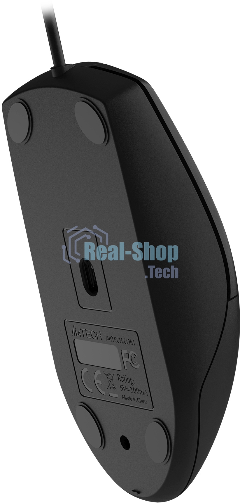 Мышь проводная A4Tech OP-335S черный, 1200 dpi, USB Type-A, кнопки - 3