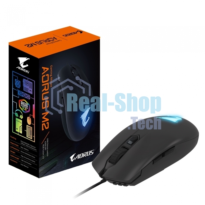 Мышь проводная Gigabyte AORUS M2, USB MICE, IR, BK GM-AORUS M2