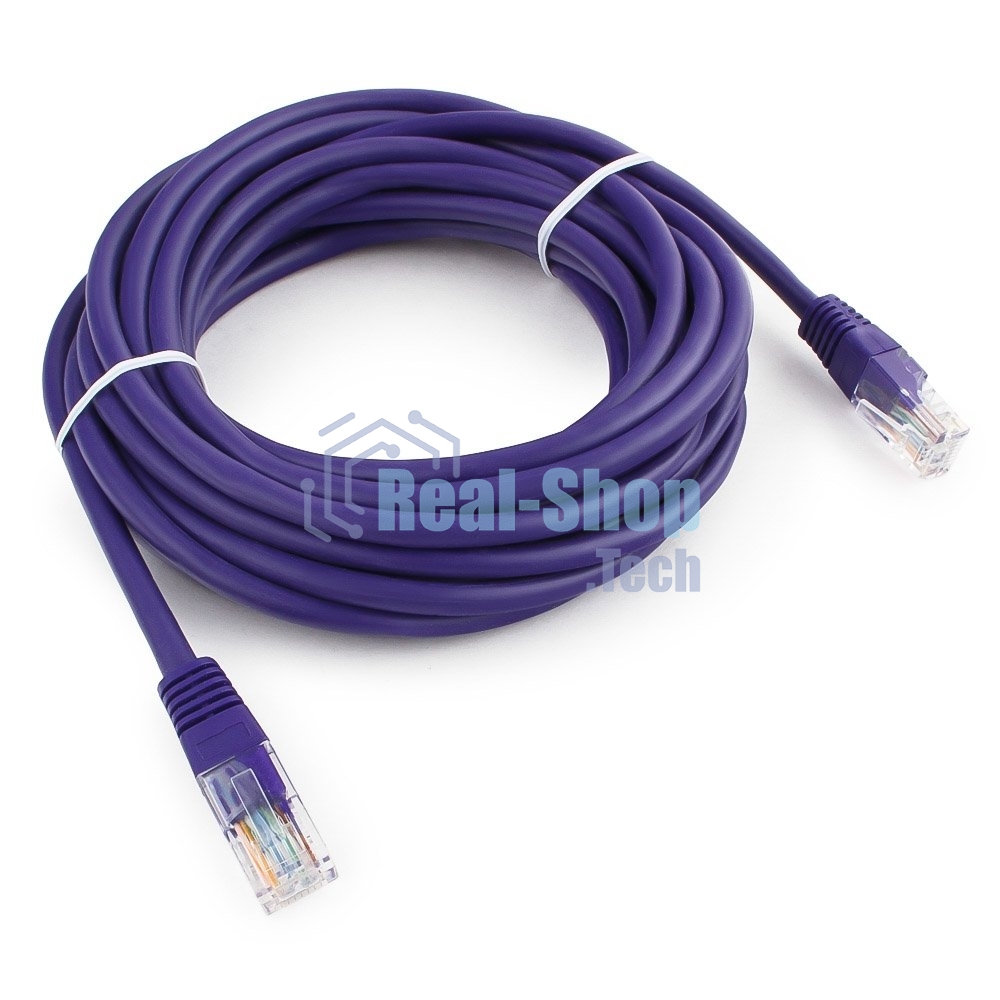 Патч-корд UTP Cablexpert cat.5e, 5м, литой, многожильный, фиолетовый