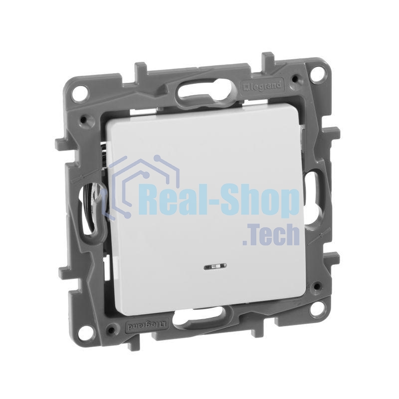 Переключатель с подсветкой, 10AX, бел. ETIKA 