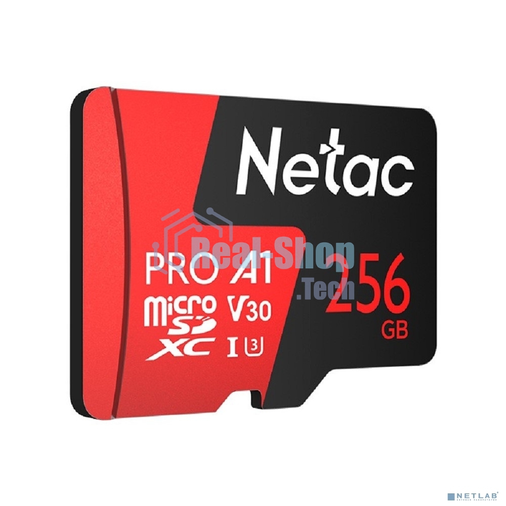 Флеш Карта MicroSD card Netac P500 Extreme Pro 256Gb, retail version w/SD adapter