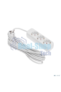 Удлинитель Rexant STANDARD 3 гнезда, 5 м, 3х1,0 мм², с/з, белый