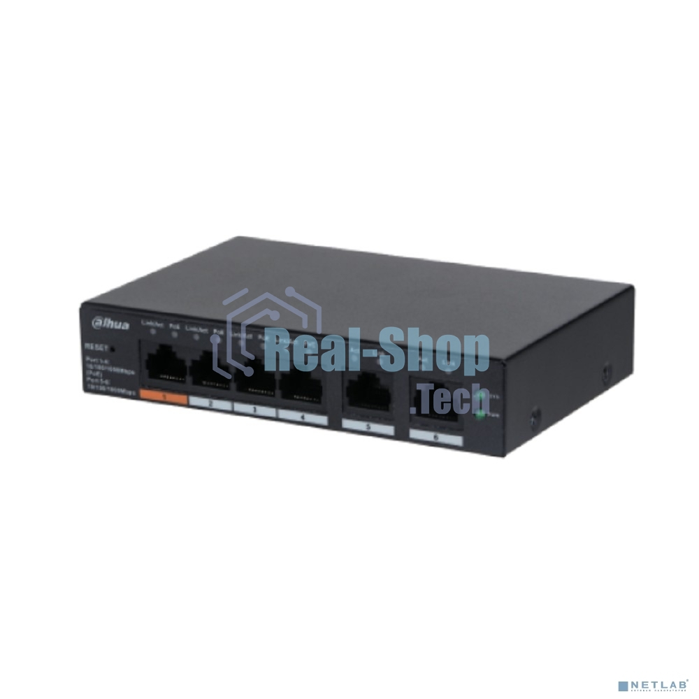 Коммутатор Dahua DH-CS4006-4GT-60, 4×1 Гбит/с + 2×1 Гбит/с Combo, управляемый