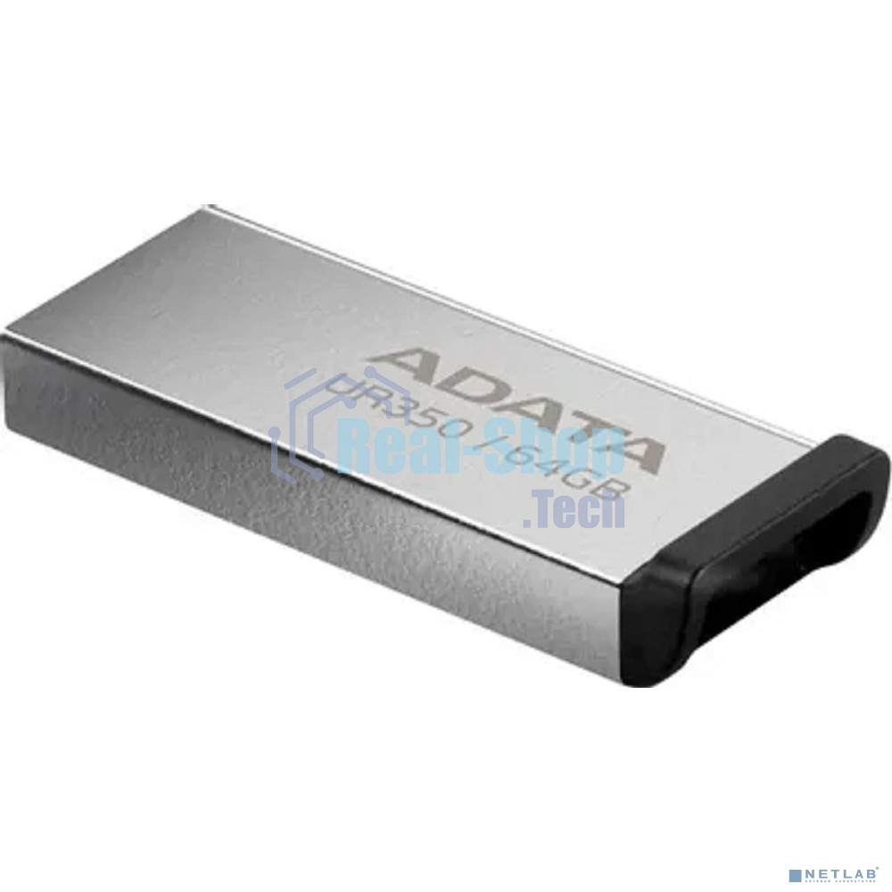 Флешка USB ADATA UR350 (UR350-64G-RSR/BK), 64Gb, USB 3.2, R/W 100/15, серебристый/черный