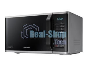 Микроволновая печь Samsung MG23K3515AS/BW серебристый/черный, 23 л, 800 Вт, переключатели - кнопки, поворотный механизм