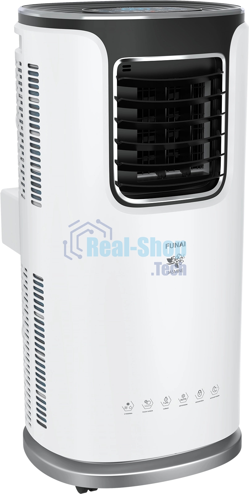 Кондиционер мобильный FUNAI JASMINE MAC-JS30CON03 9500 BTU, 20 м², 55 дБ, охлаждение, осушение, белый