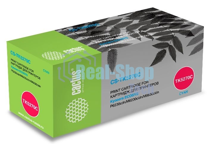 Картридж лазерный Cactus CS-TK5270C голубой (6000 стр.) для Kyocera ECOSYS P6230cdn, M6230cidn, M6630cidn