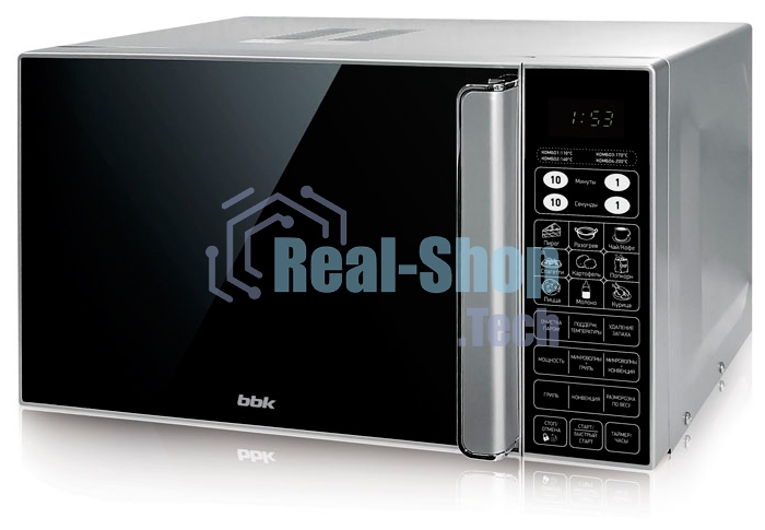 Микроволновая печь BBK 23MWC-982S/SB-M серебристый/черный, 23 л, 900 Вт, переключатели - сенсор