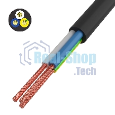 Провод соединительный ПВС Rexant 3x0,75 мм², черный, длина 50 метров, ГОСТ 7399-97