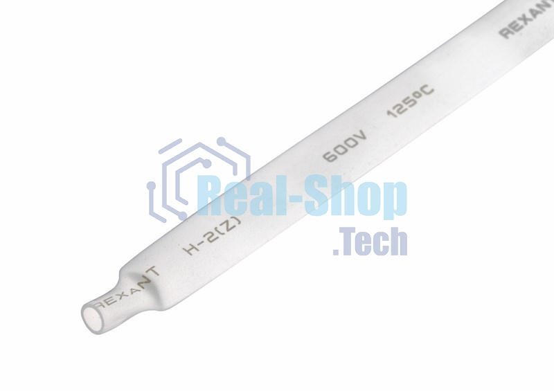 Термоусаживаемая трубка Rexant 8,0/4,0 мм, белая, упаковка 50 шт. по 1 м