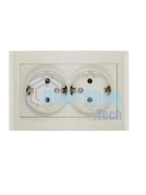 Розетка 2-м СП Бриллиант с заземл. сл. кость UNIVersal 7948752