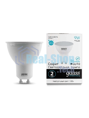 Лампа cветодиодная LED Gauss Elementary MR16 GU10 9W 660lm 4100К 13629