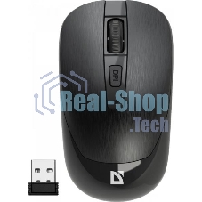 Мышь беспроводная Defender Wave MM-995 черный, 1600 dpi, радиоканал, USB, кнопки - 4