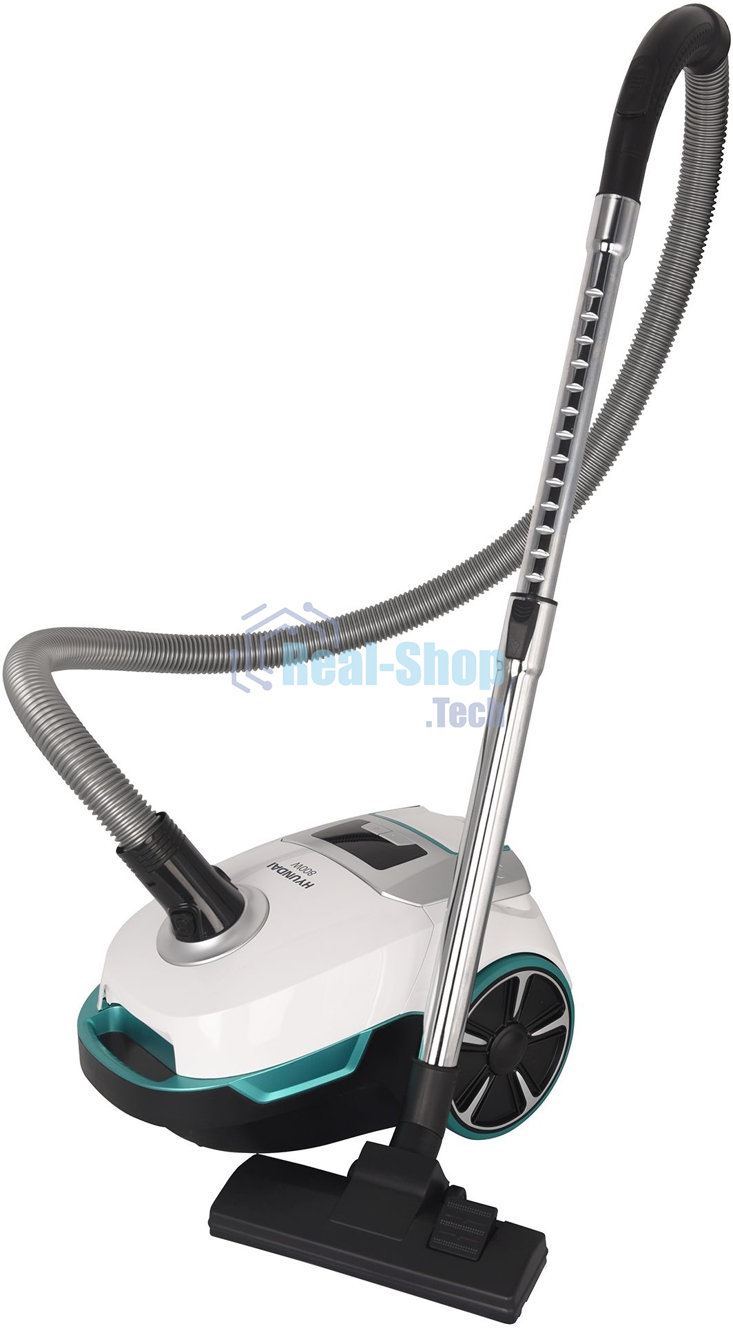 Пылесос Hyundai HYV-B4050 белый/бирюзовый, 250/800 Вт, уборка сухая, пылесборник мешок 2.5 л