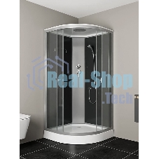 Душевая кабина BAU Dream Hit Black 90x90х215, прозрачное закаленное стекло, черная