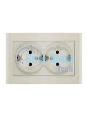 Розетка 2-м СП Бриллиант защ. шторки с заземл. сл. кость UNIVersal 7948769