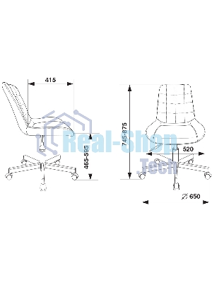 Кресло компьютерное Бюрократ CH-350M/BLACK без подлокотников, черный, искусст.кожа/ткань, крестовина хром