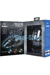 Мышь проводная SVEN RX-G740 черный, 2400 dpi, USB, кнопки - 6