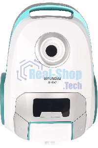 Пылесос Hyundai HYV-B4050 белый/бирюзовый, 250/800 Вт, уборка сухая, пылесборник мешок 2.5 л