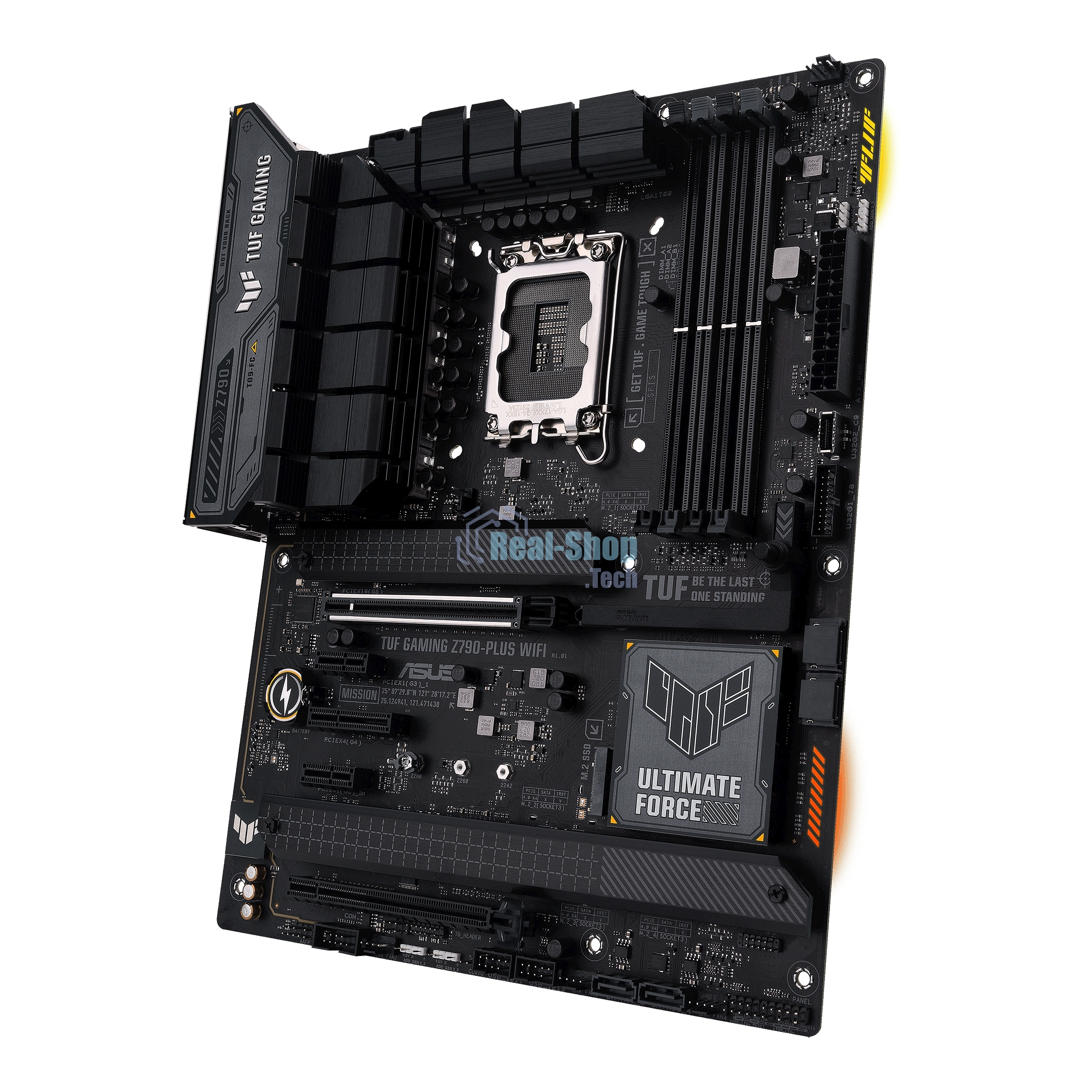 Материнская плата ASUS TUF GAMING Z790-PLUS WIFI, LGA 1700, Intel Z790, 4xDDR5, 4xSATA, 4xM.2, 1xPCIe 5.0 x16, 1xPCIe 4.0 x4, 2xUSB-A 3.2 Gen 2, 4xUSB-A 3.2 Gen 1, 1xUSB-C 3.2 Gen 2, 1xUSB-C 3.2 Gen 2x2, 1x2.5Gb LAN, 5x3.5 мм, 7.1, Standard-ATX