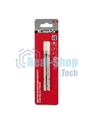 Сверло по керамической плитке и стеклу Matrix, 10 мм, 6-гр хвостовик