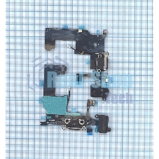 Шлейф разъема питания с аудио-разъемом для iPhone 5 черный